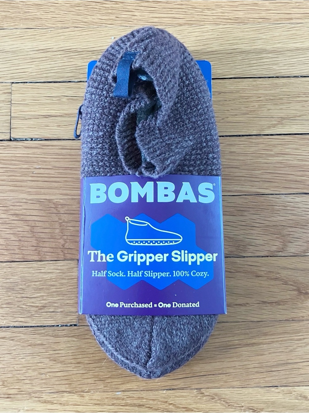 Bombas New Marled Brown Wool Blend Cozy Warm Soft Comfy Gripper Slipper Large